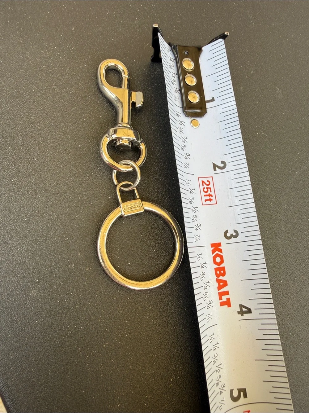 Vintage Coach Silver-Tone Key Ring with Clip